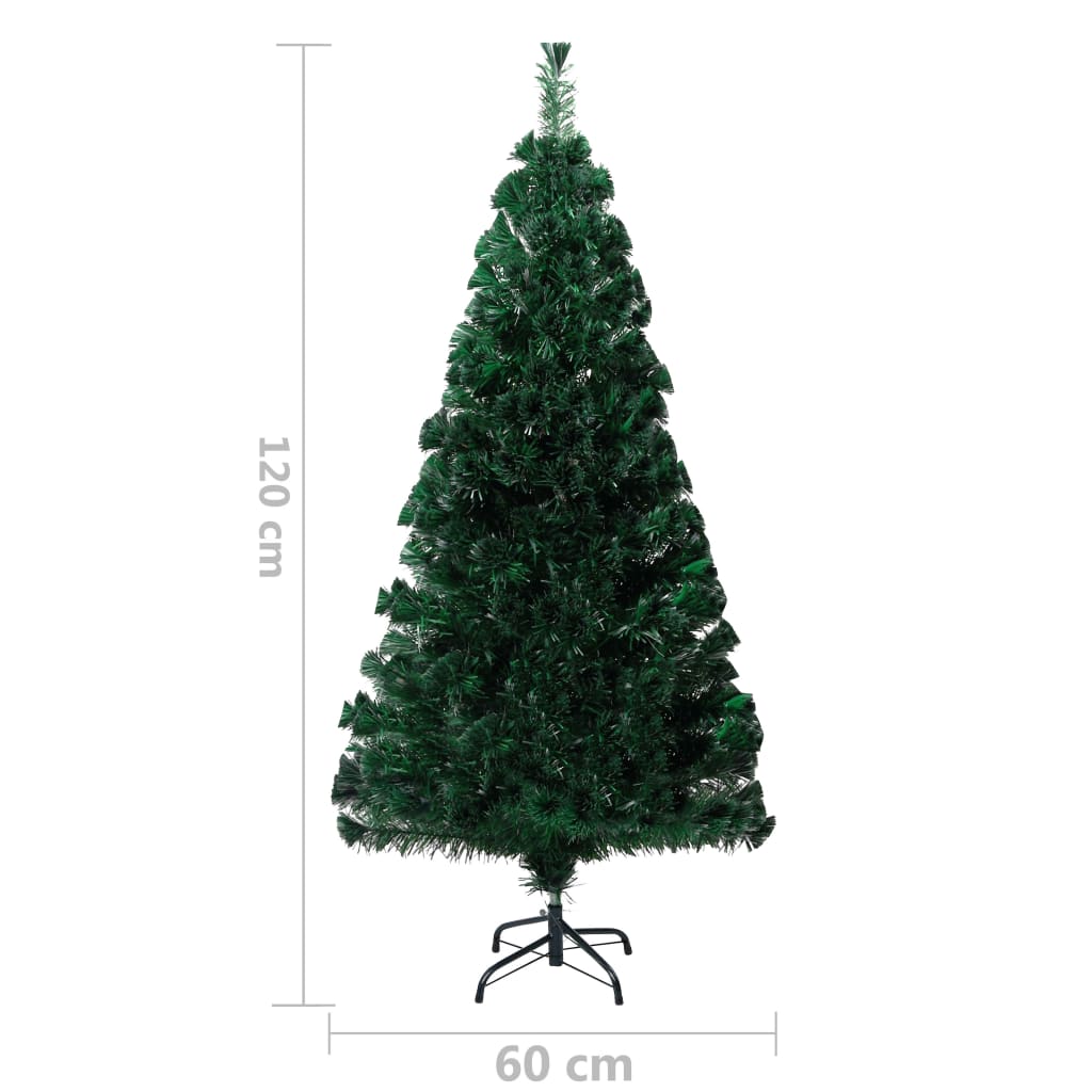 Sapin de Noël artificiel avec support vert 120 cm fibre optique