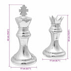 Sculptures 2 pcs Argent Aluminium