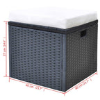 Ensemble à manger d'extérieur 6pcs coussins résine tressée