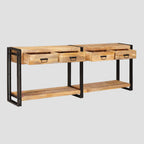 Table console 2 pcs Marron Bois de manguier brut massif