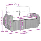 Ensemble de canapé de jardin 9 pcs polyrotin