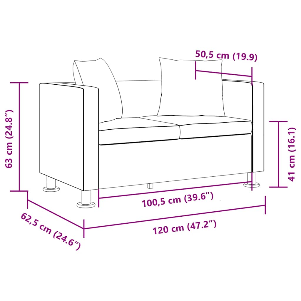 Ensemble de canapés 2 places et 3 places Cuir synthétique Blanc