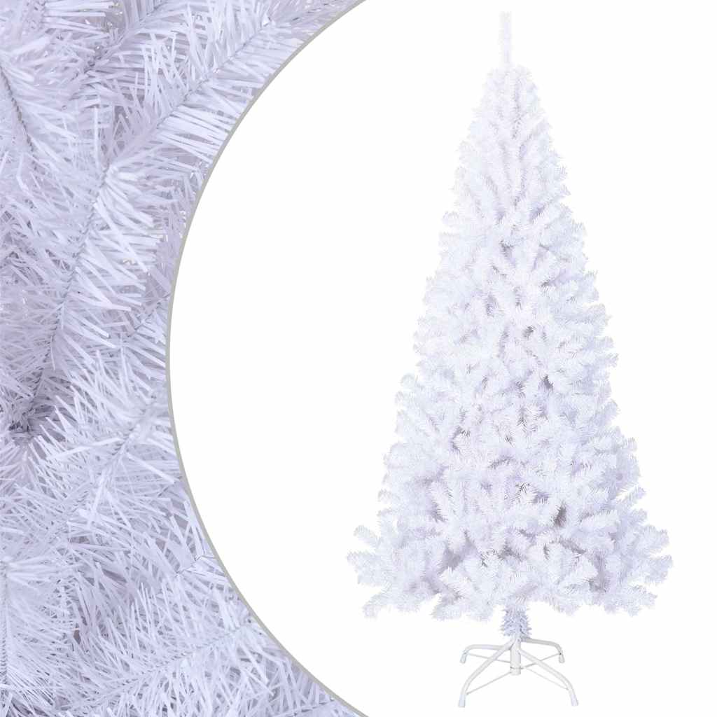 Sapin de Noël artificiel avec branches épaisses blanc 210cm