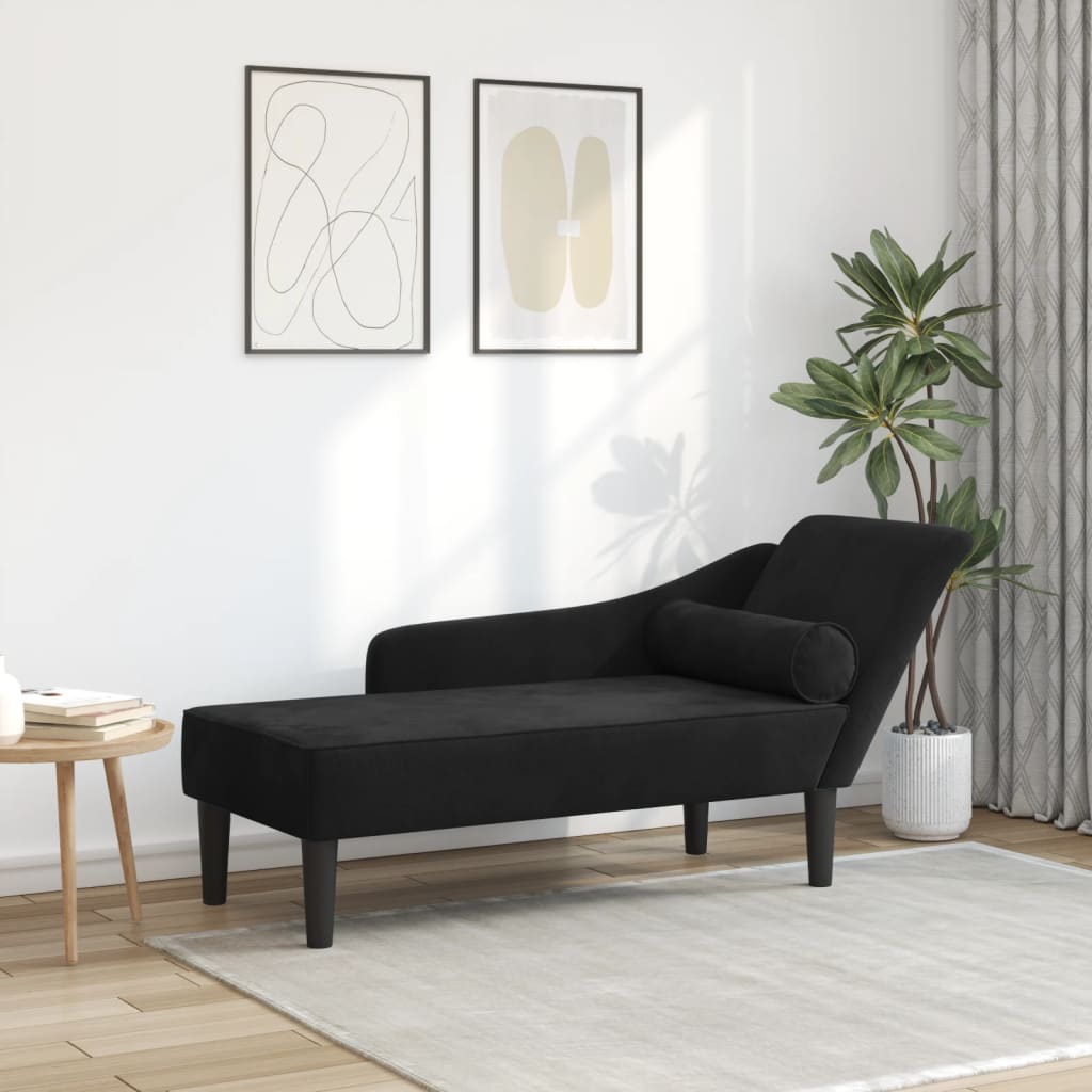 Chaise longue avec coussins velours