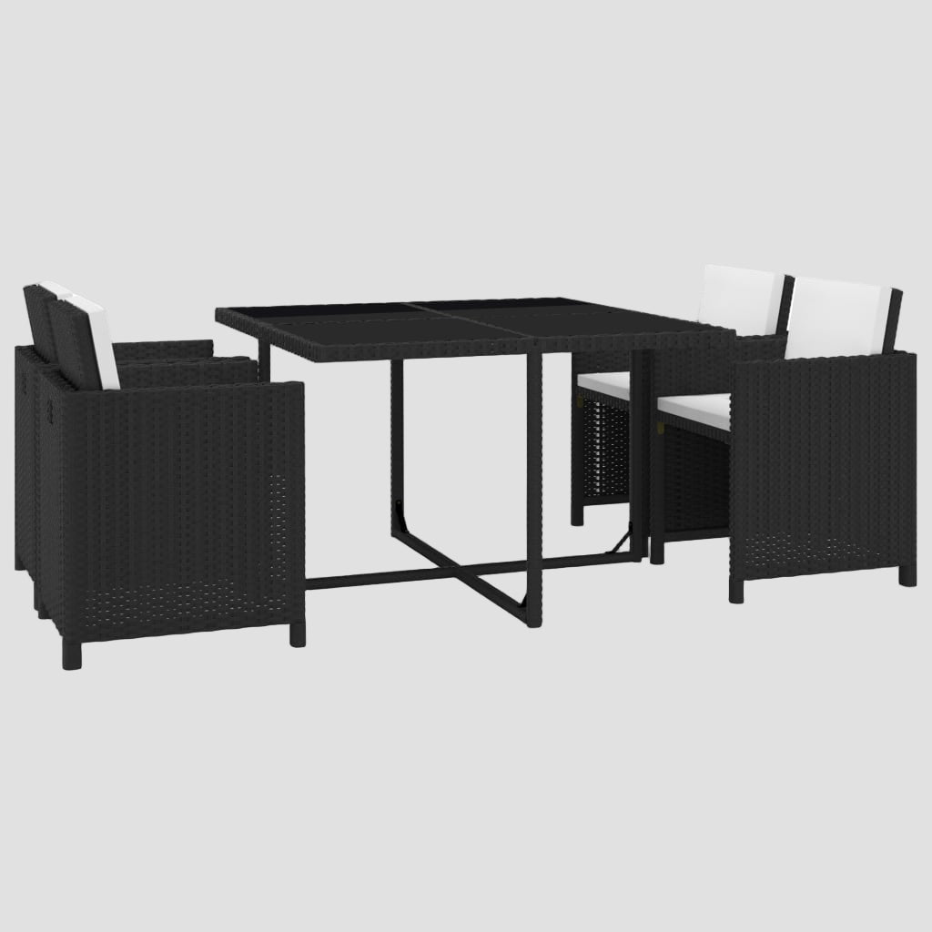 Ensemble à manger d'extérieur 5pcs coussins résine tressée