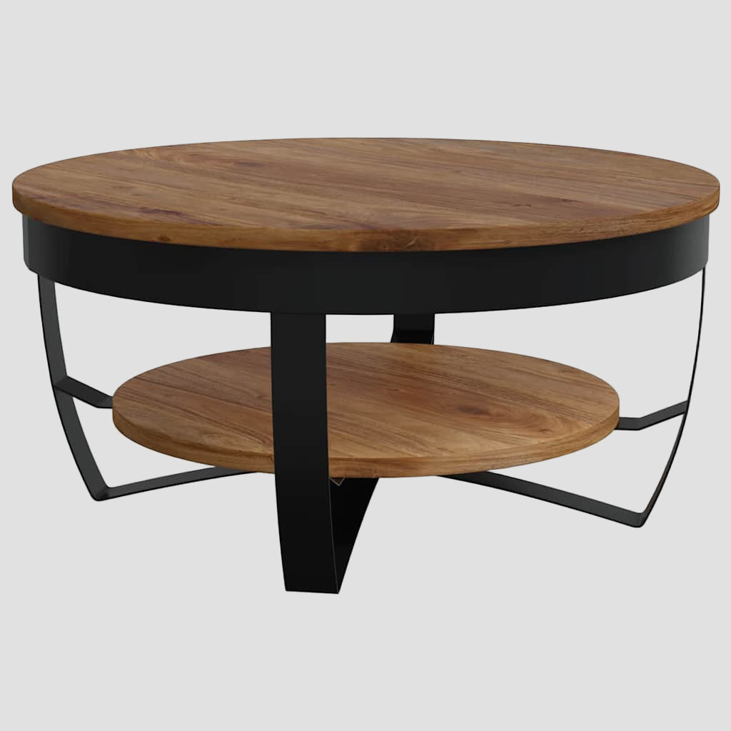 Table basse en bois d'acacia solide 65x65x32 cm