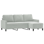 Canapé 3 places avec repose-pieds Noir velours