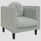Fauteuil avec coussin gris clair Velours
