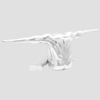 Sculpture Argent " Grand penseur" 91.5 x 32 x 33 cm Aluminium