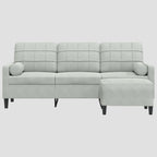 Canapé à 3 places avec repose-pieds 180 cm Velours