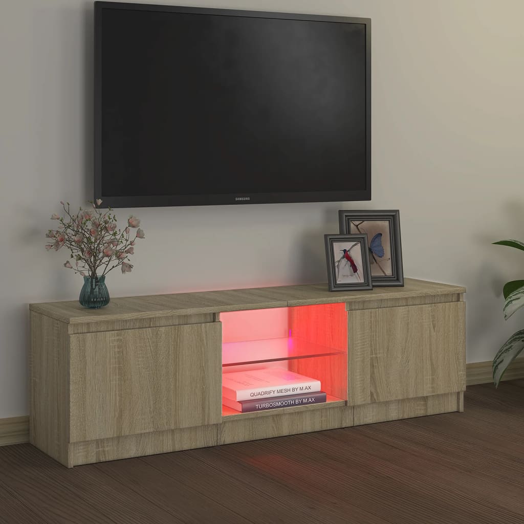 Meuble TV avec lumières LED Noir 120x30x36 cm