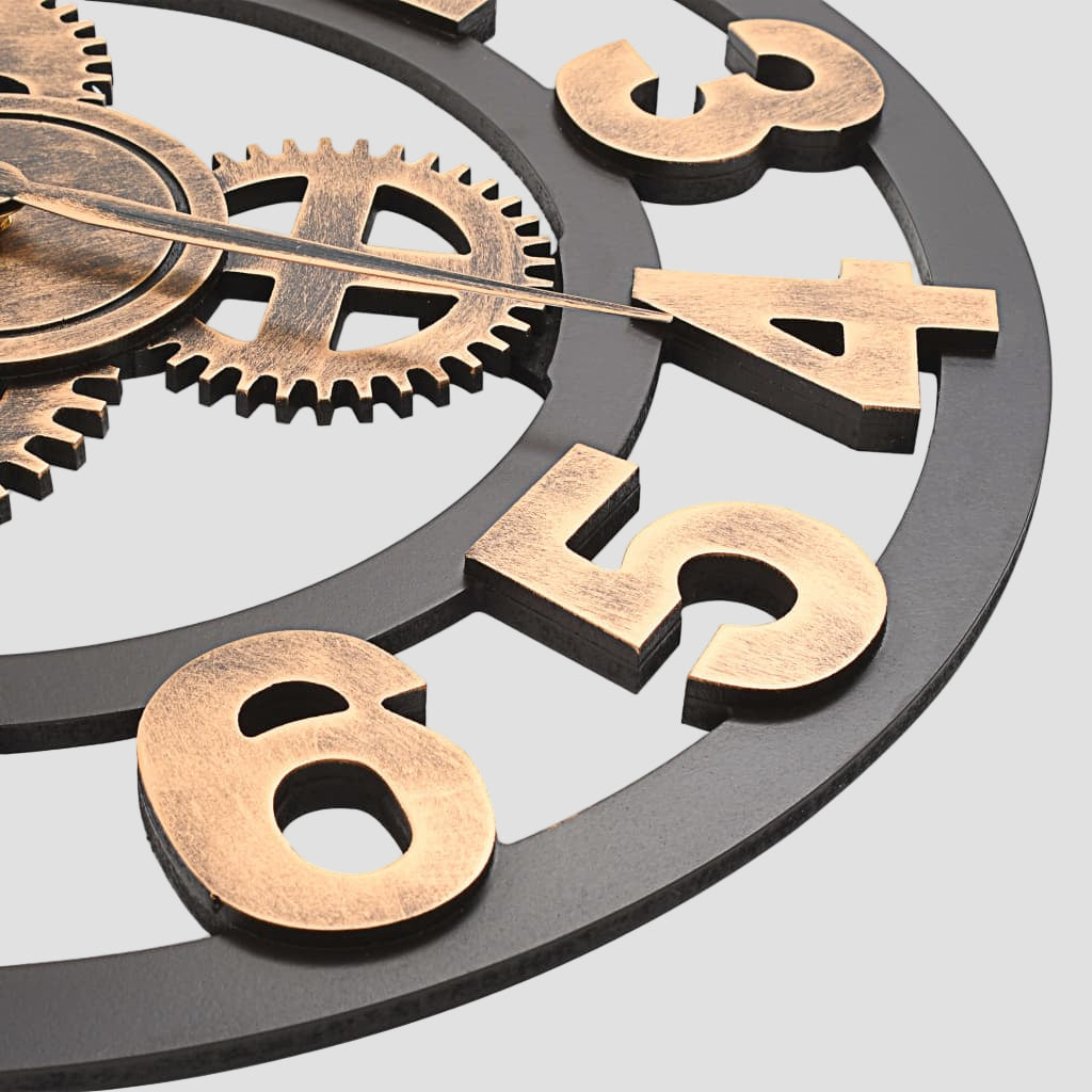 Horloge murale Métal 58 cm Doré et noir