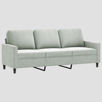 Canapé 3 places avec repose-pieds Noir velours