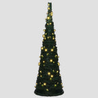 Sapin de Noël artificiel pré-éclairé avec guirlandes vert 150cm