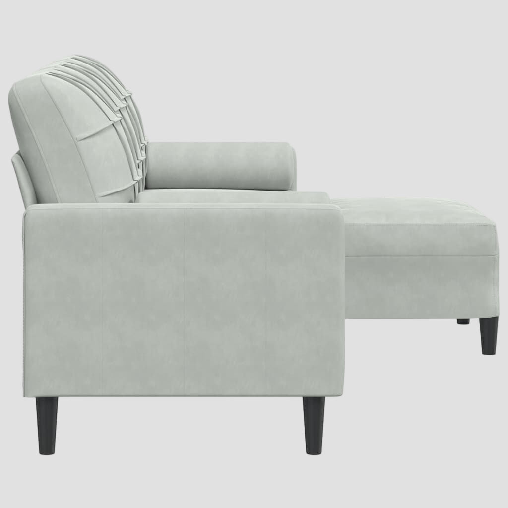 Canapé à 3 places avec repose-pieds 180 cm Velours