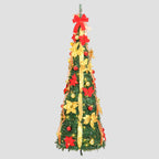 Sapin de Noël artificiel escamotable 50 LED vert 120 cm