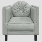 Fauteuil avec coussin gris clair Velours