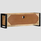 Meuble TV en bois massif de manguier brut 100x30x35 cm