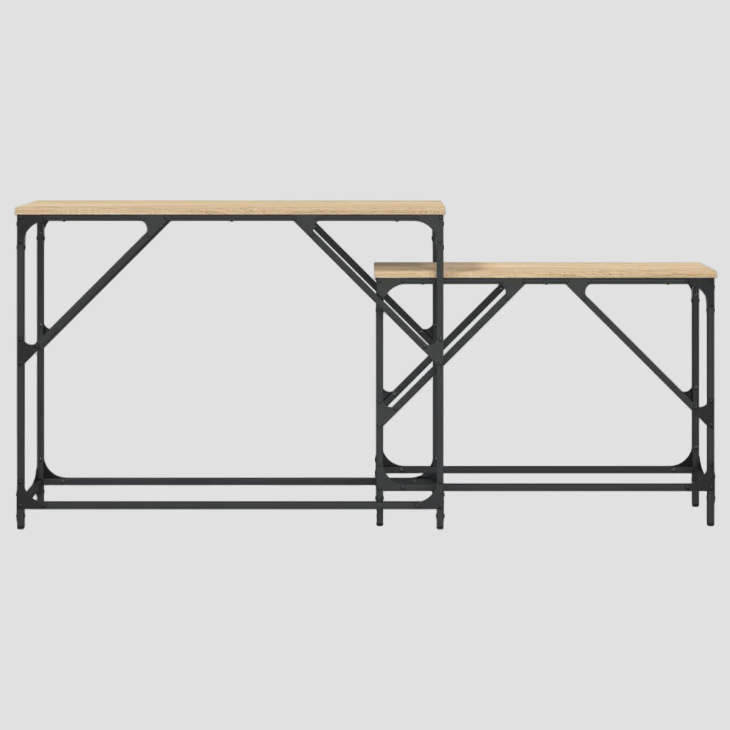 Tables console gigognes 2 pcs bois d'ingénierie