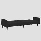 Canapé-lit 2 places avec repose-pied velours