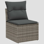 Ensemble de canapé de jardin 9 pcs polyrotin