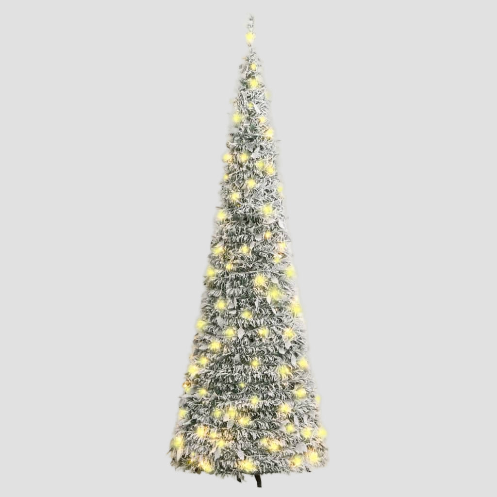 Sapin de Noël artificiel escamotable avec neige floquée 100 LED