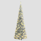 Sapin de Noël artificiel escamotable avec neige floquée 100 LED