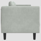 Canapé avec coussins 2 places gris clair velours