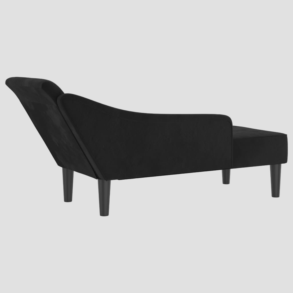 Chaise longue avec coussins velours