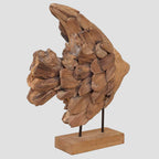 Sculpture de poisson teck 40x12x57 cm