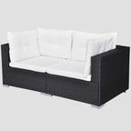 Salon de jardin 10 pcs avec coussins Résine tressée