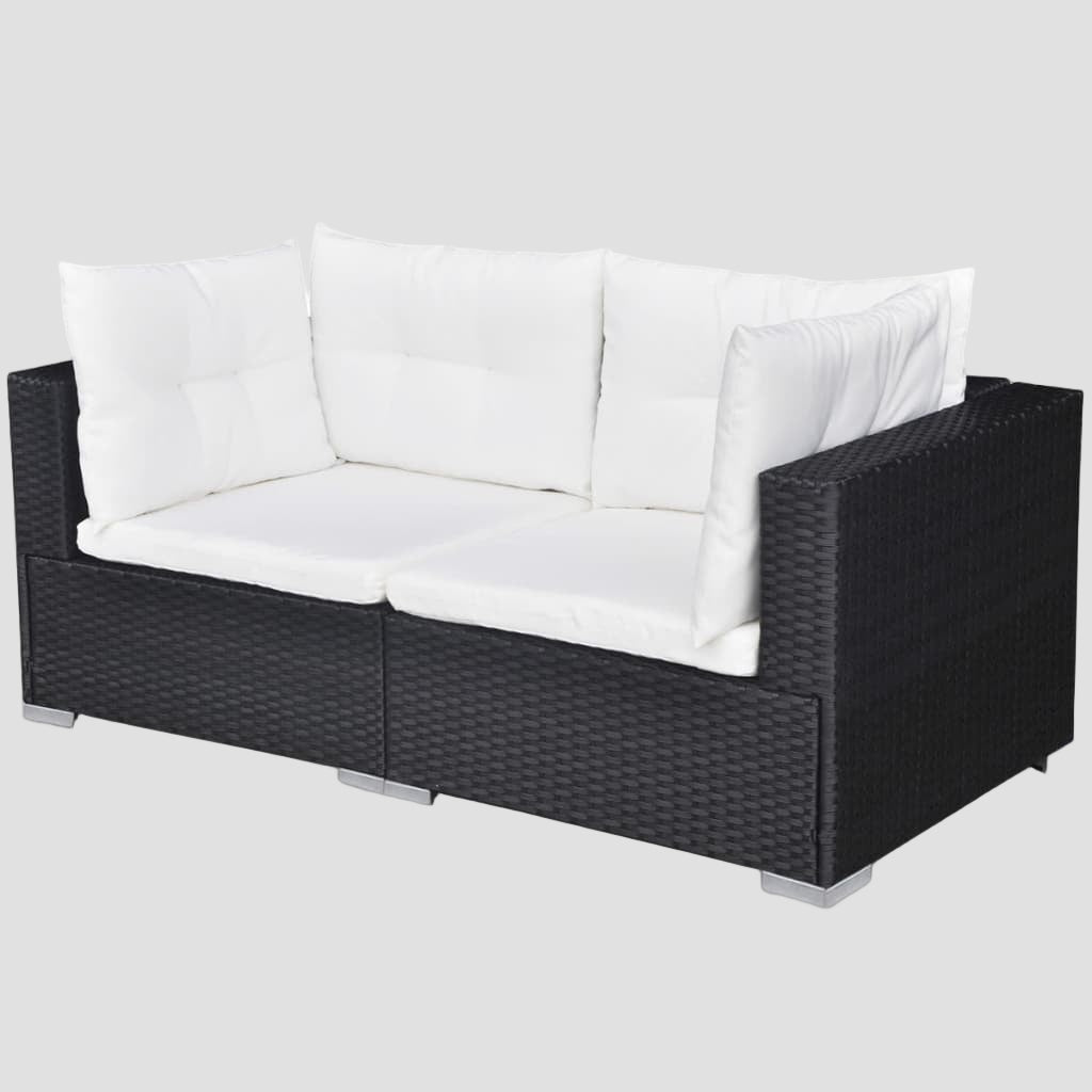 Salon de jardin 10 pcs avec coussins Résine tressée