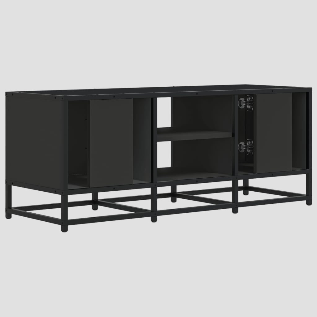 Meuble TV en bois d'ingénierie et métal 100x35x41 cm