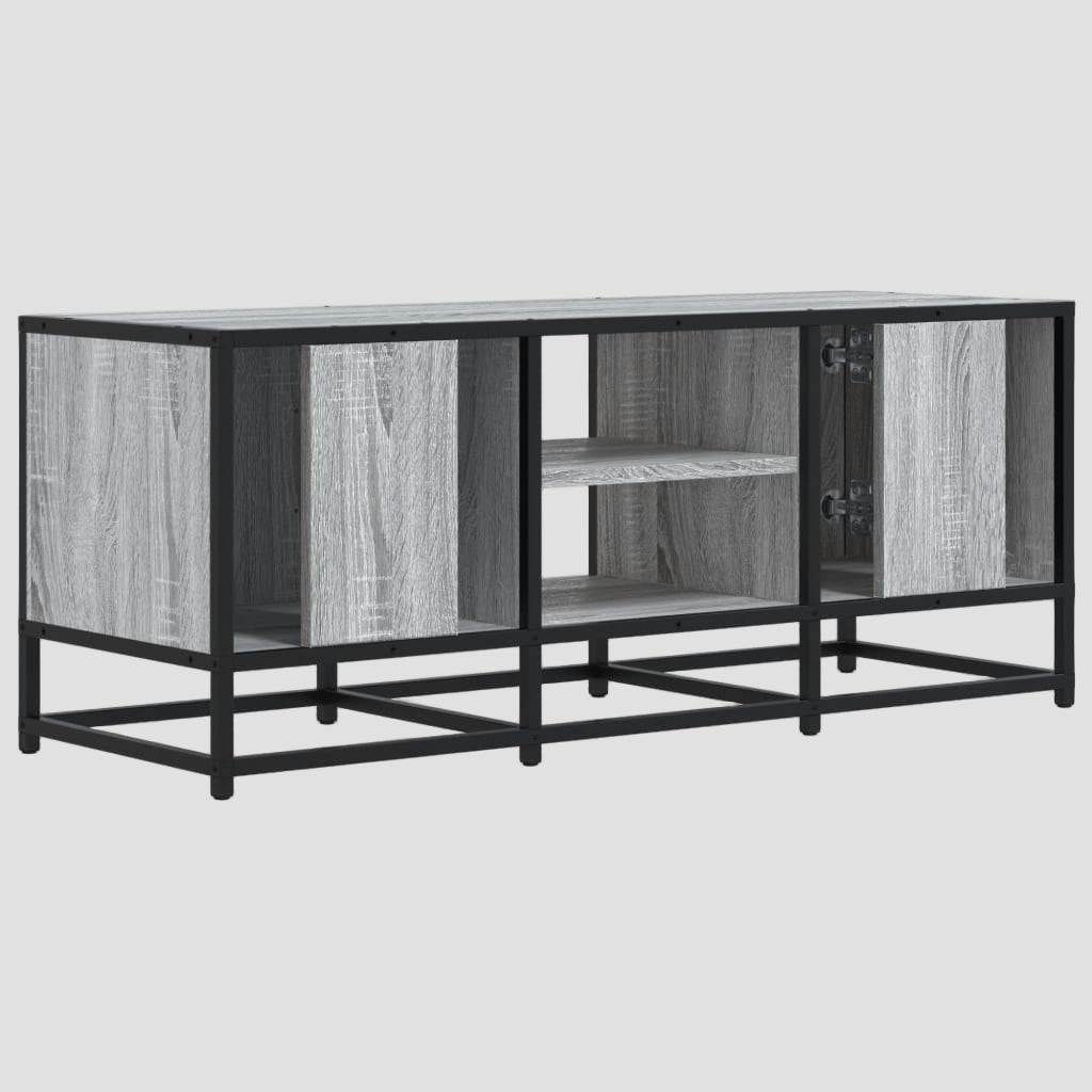 Meuble TV en bois d'ingénierie et métal 100x35x41 cm
