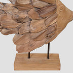 Sculpture de poisson teck 40x12x57 cm
