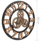 Horloge murale Métal 58 cm Doré et noir