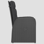 Ensemble à manger d'extérieur 9pcs coussins résine tressée noir