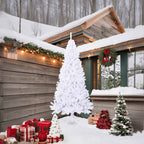 Sapin de Noël artificiel avec branches épaisses blanc 210cm