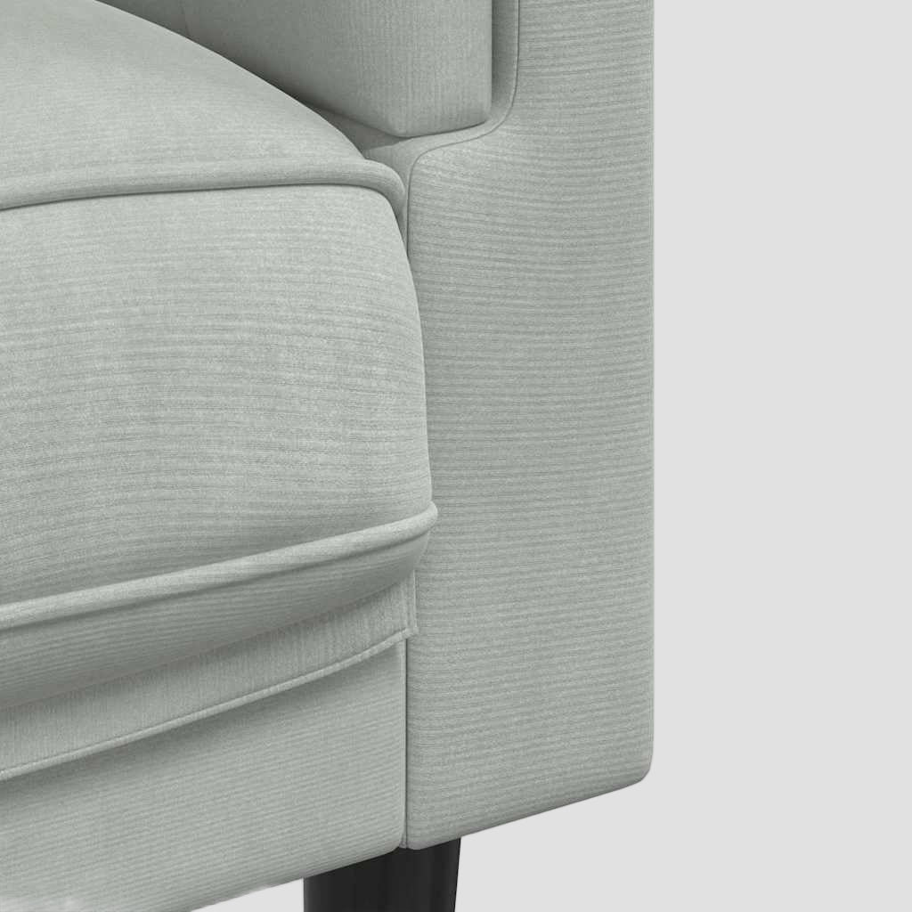 Fauteuil avec coussin gris clair Velours