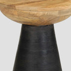 Table d'appoint noir Ø37x45 cm bois de manguier massif
