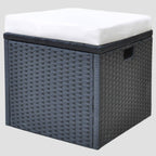 Ensemble à manger d'extérieur 6pcs coussins résine tressée