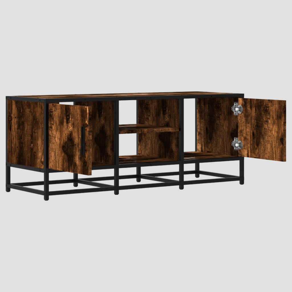 Meuble TV en bois d'ingénierie et métal 100x35x41 cm