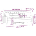 Canapé 3 places avec oreillers décoratifs noir similicuir
