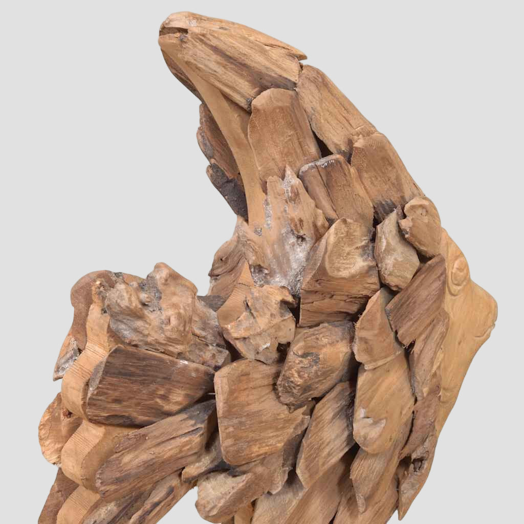 Sculpture de poisson teck 40x12x57 cm
