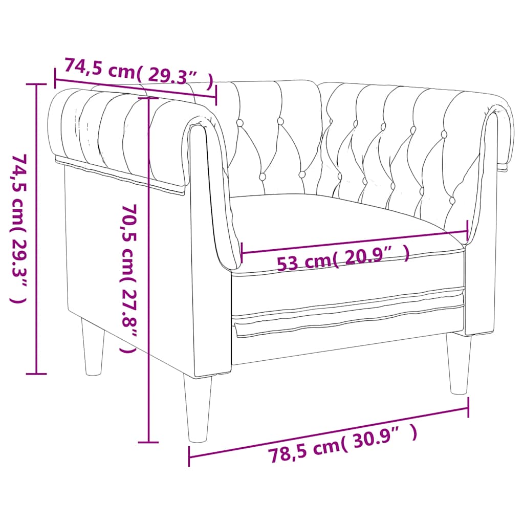 Canapé Chesterfield une place tissu